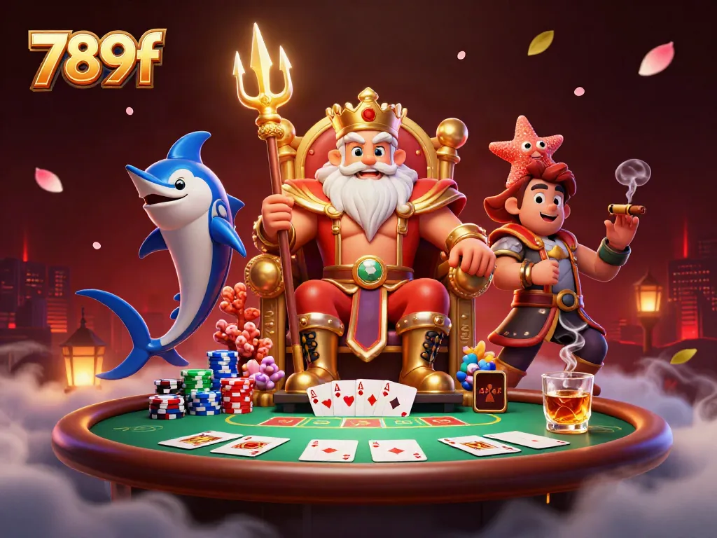 Engage in the thrilling world of 789f casino with Neptune and vibrant poker elements.