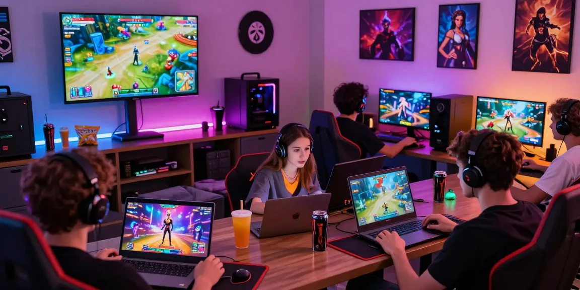 Engaging players enjoying various porn games in a vibrant gaming room atmosphere with interactive displays.