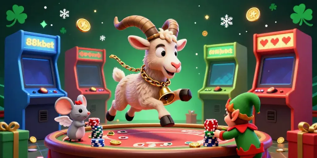 Experience the festive spookiness of 88kbet's casino with Krampus, angel mouse, and elf gremlins.
