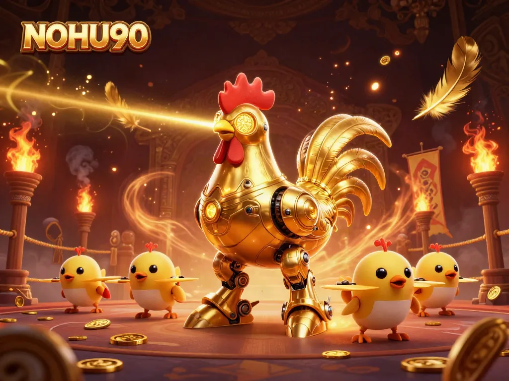 Experience thrilling gameplay at NOHU90 with vibrant casino elements and dynamic characters in action.